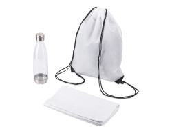 Спортивный набор с бутылкой и полотенцем «Beginner», Цвет белый