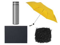 Подарочный набор с зонтом и термосом, Цвет желтый
