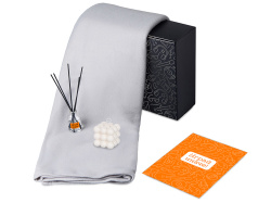 Подарочный набор «Re:y. Cocoon с пледом, свечой и диффузором, Цвет серый