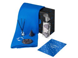 Подарочный набор «Re:Home» с пледом, свечой и диффузором, Цвет синий