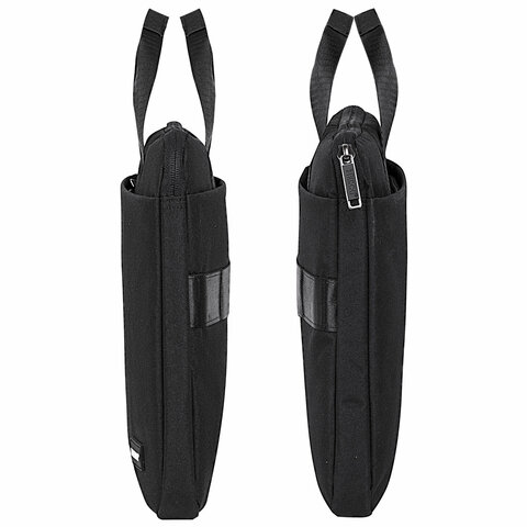 Сумка портфель HEIKKI ULTRA (ХЕЙКИ) с отделением для ноутбука 15,6", Total black, черная, 28х39х3 см, 272609