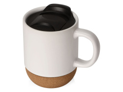 Кружка с пробковым дном и крышкой «Denpasar», Цвет белый матовый