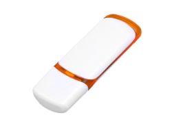 USB 3.0- флешка на 128 Гб с цветными вставками, Размер 128ГБ, Цвет белый/оранжевый
