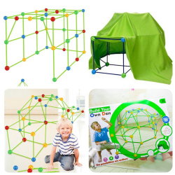 Детский конструктор Build Your Own Den 3D "Палатка + Создание объемных геометрических фигур" 87 дета