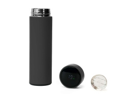 Термос FAMILY MARK LED, индикатор, soft touch, Цвет серый