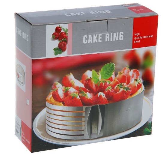 Форма для выпечки коржей (для торта) кольцо раздвижное с прорезями 16-20 см