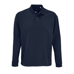 Рубашка поло оверсайз с длинным рукавом Heritage, темно-синяя, XS–5XL