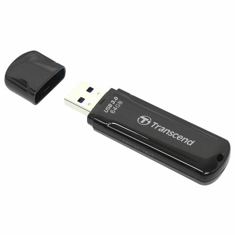 Флеш-диск 64 GB TRANSCEND Jetflash 700 USB 3.0, черный, TS64GJF700