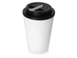 Пластиковый стакан с двойными стенками «Take away», Цвет белый/черный