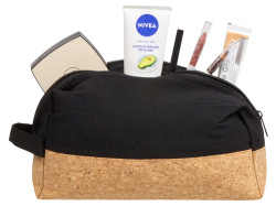 Несессер «Corky» хлопковый с пробковой вставкой, Цвет черный