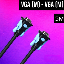 Кабель V306 VGA-VGA M/M 5м / Подключение мониторов, проекторов и других устройств с VGA-разъемами