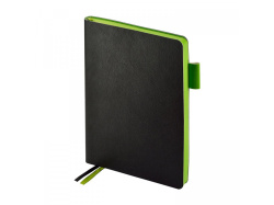 Ежедневник недатированный А5 «Boston», Цвет черный с обрезом цвета зеленого яблока