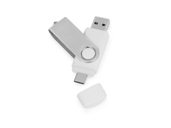 USB3.0/USB Type-C флешка на 16 Гб «Квебек C», Размер 16ГБ, Цвет белый