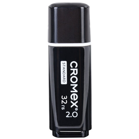 Флеш-диск 32 GB, CROMEX (КРОМЕКС) Standard USB 2.0, черный, 514159