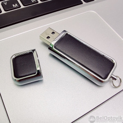 USB накопитель (флешка) Business кожа / металл, 16 Гб