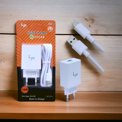 Сетевое зарядное устройство LP S40i QC3.0 5V/3.1A, 1USB, с кабелем Lightning 1м, белый