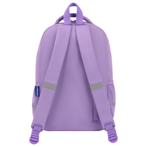 Рюкзак BRAUBERG STYLE, 2 отделения, 4 кармана, "Hey all", сиреневый, 40х26х15 см, 274411