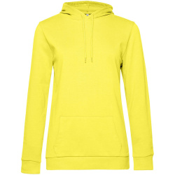 Толстовка с капюшоном женская Hoodie, желтая, XS–XXL