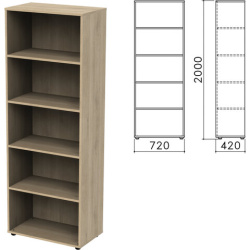 Шкаф (стеллаж) "Приоритет", 720х420х2000 мм, 4 полки, кронберг, К-934, К-934 кронберг