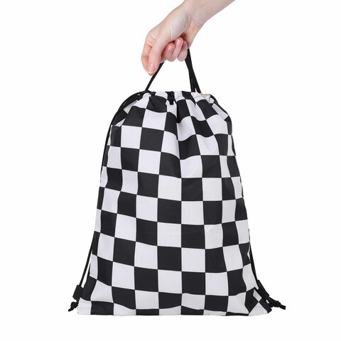Мешок для обуви BRAUBERG большой удобный с ручкой, 51х41 см, "Black and White", 271595