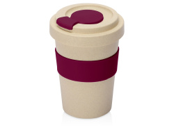 Стакан из пшеничного волокна «Flava», Цвет бежевый/красный бургунди