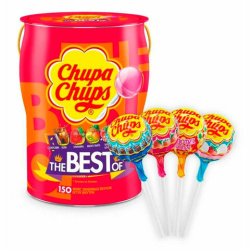 Карамель CHUPA CHUPS (Чупа-Чупс) "The Best Of" ведерко, ассорти, КОМПЛЕКТ 150 шт., 1,8 кг