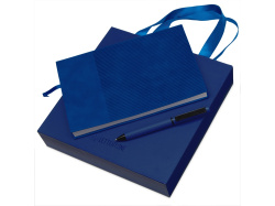 Подарочный набор блокнот А5 и металлическая шариковая ручка «Nabokov», Цвет синий