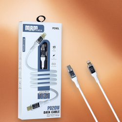 Кабель USB MRM PD90L USB Type-C-L, длина 1000мм, ток 3.1А, мощность 20Вт, серебристый / Надежность и стиль для современных устройств