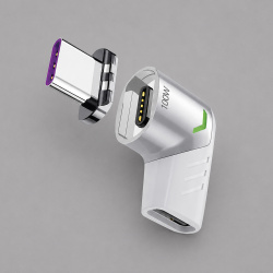 Адаптер USB-С - USB-C, магнитный, Цвет белый