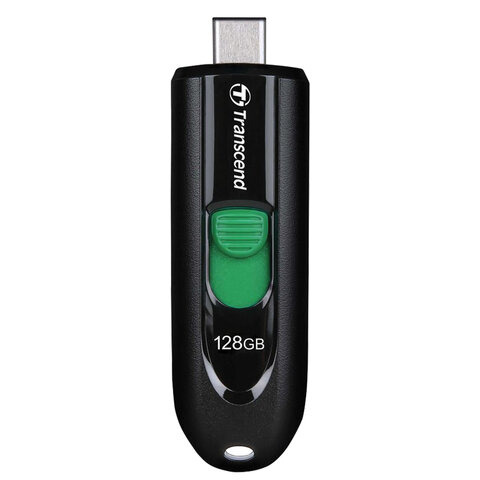 Флеш-диск 128 GB TRANSCEND JetFlash 790C, разъем USB Type-С, черный/зеленый, TS128GJF790C