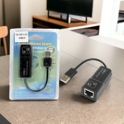 Адаптер H132 RG45 USB/M to LAN/F USB2.0, черный / Универсальный переходник для подключения USB к LAN
