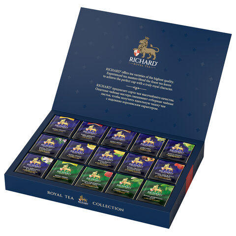 Чай RICHARD "Royal Tea Collection" ассорти 15 вкусов, НАБОР 120 пакетиков, 102273