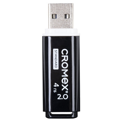 Флеш-диск 4 GB, CROMEX (КРОМЕКС) Standard USB 2.0, черный, 514156