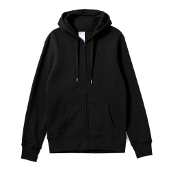 Толстовка на молнии с капюшоном унисекс King, черная, XS–4XL