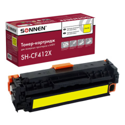 Картридж лазерный SONNEN (SH-CF412X) для HP LJ Pro M477/M452 ВЫСШЕЕ КАЧЕСТВО желтый, 5000 страниц, 363948