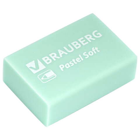 Ластики BRAUBERG "Pastel Soft" НАБОР 12 шт., размер ластика 31х20х10 мм, экологичный ПВХ, 229598