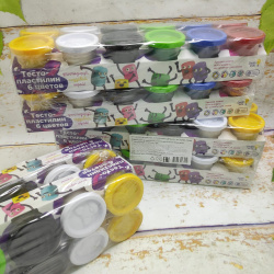 Слип - пак Genio Kids: Набор для детской лепки со штампами ТА1009ВР «Тесто-пластилин 6 цветов» , 6 ц