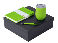 Подарочный набор "Color it" с блокнотом, пластиковой ручкой и термокружкой, Размер твердая обложка, Цвет зеленое яблоко