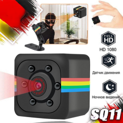 Беспроводная мини камера SQ11 Mini DV 1080P / Мини видеорегистратор/ Спорт - камера/ Ночная съемка и датчик движения