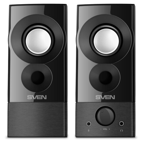 Колонки компьютерные SVEN 357, 2.0, 6 Вт, питание USB, черные, SV-018191