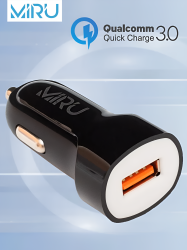 Автомобильное зарядное устройство для телефонов, планшетов Miru 5031 Quick Charge 3.0, 3.4 А, черный / Быстрая зарядка