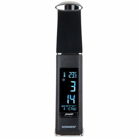 Настольная лампа / светильник SONNEN SM-01B на подставке, LCD-экран, СВЕТОДИОДНАЯ, 5 Вт, черный, 238232