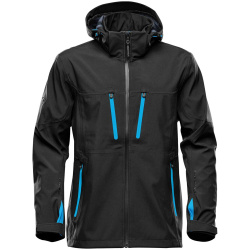 Куртка софтшелл мужская Patrol, черная с синим, S–3XL