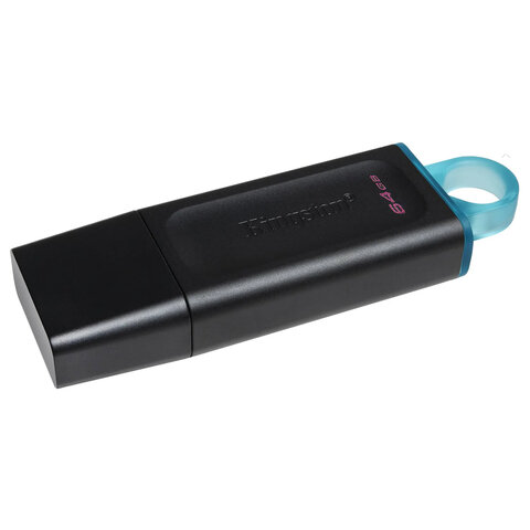 Флеш-диск 64 GB KINGSTON DataTraveler Exodia, разъем USB 3.2, черный/бирюзовый, DTX/64GB