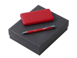 Подарочный набор "Color it" с металлической ручкой и повербанком, Размер 10000 mAh, Цвет красный