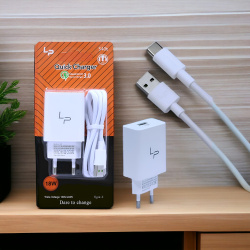 Сетевое зарядное устройство LP S40t QC3.0 5V/3.1A, 1USB, с кабелем Type-C 1м, белый