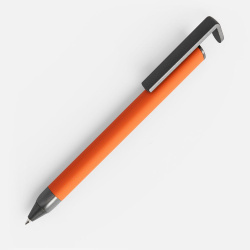 Ручка шариковая Standic с подставкой для телефона, оранжевая, 14,5х1,5 см