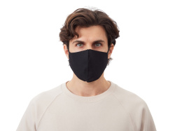 Маска для лица многоразовая из хлопка, анатомической формы без шва, Цвет черный