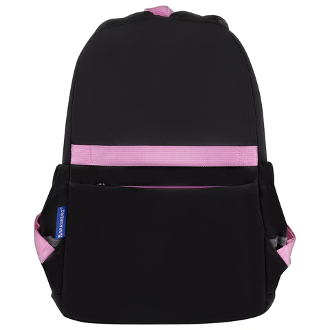 Рюкзак BRAUBERG PASTEL с термонашивками в комплекте, "Black kitty", черный, 40х29х14 см, 273128