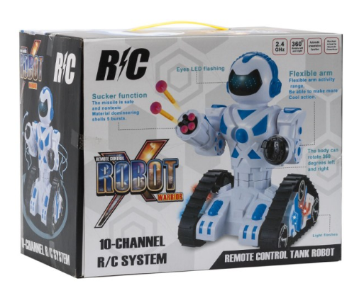 Радиоуправляемый гусеничный  робот RC Robot Warrior (стреляет присосками/ездит/звук/свет)